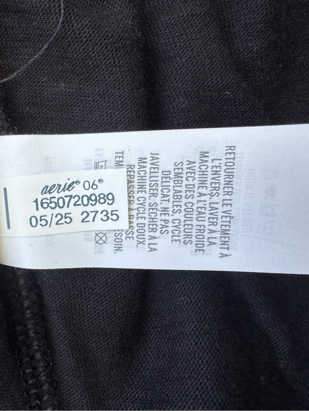 aerie Womens Sz M Black V-Neck Oversized Tee